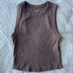 Abercrombie & Fitch Taupe Ribbed Top